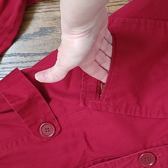 Bandolino Corduroy Trench Coat with Button Accents Size M - Picture 2 of 7